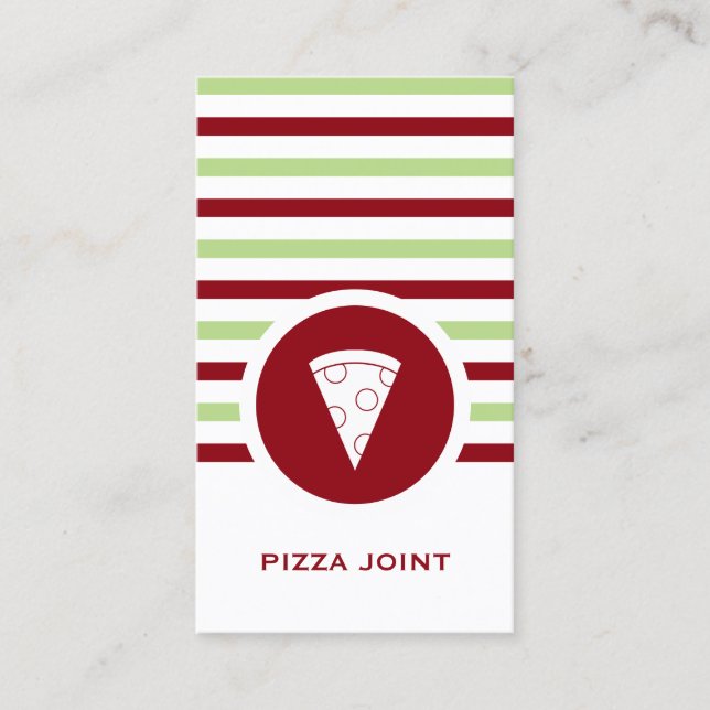 Striped Chic Pizzeria Business Card (Front)