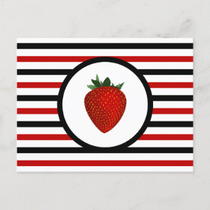 Striped Chic STRAWBERRY Postcard