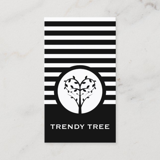 Striped Chic Tree Business Card (Front)