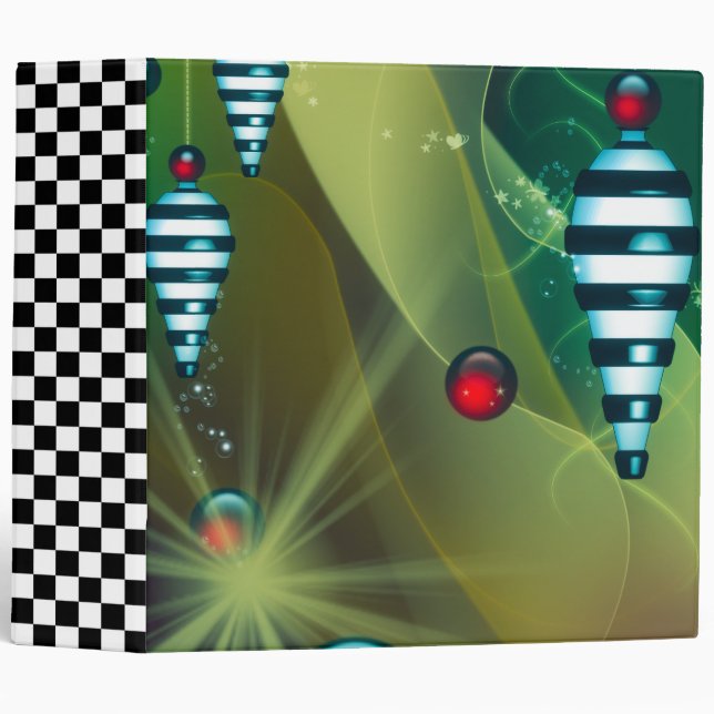 Striped Christmas Baubles Binder (Front/Spine)