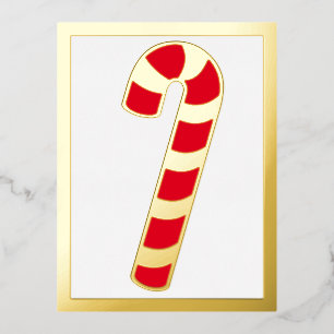 Striped Christmas Holiday Candy Cane Foil Postcard