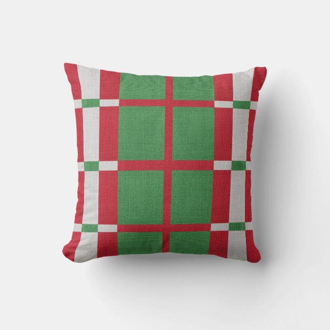 Striped Christmas Throw Pillow (Front)