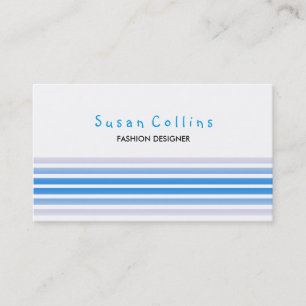 Striped Clean Fashion Royal Blue Simple Business Card