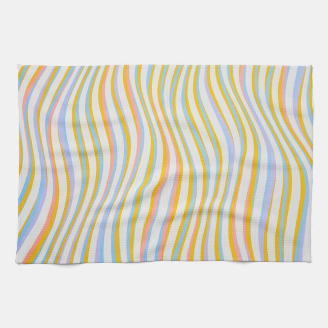 Striped Colored Abstract     Kitchen Towel (Horizontal)