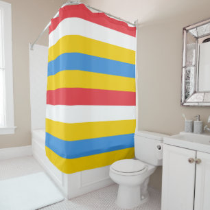 Striped Colors of Aruba Flag Shower Curtain