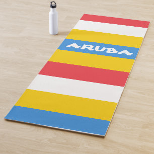 Striped Colors of Aruba Flag Yoga Mat