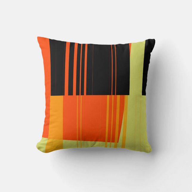Striped coloured paint Art Design Abstract Throw Pillow (Front)