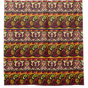 Striped colourful ethnic seamless ornament. Floral