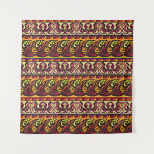 Striped colourful ethnic seamless ornament. Floral Tapestry