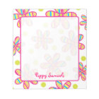 Striped Colourful Flower Personalized Notepad