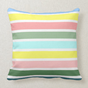 Striped Colours of Bermuda Throw Pillow