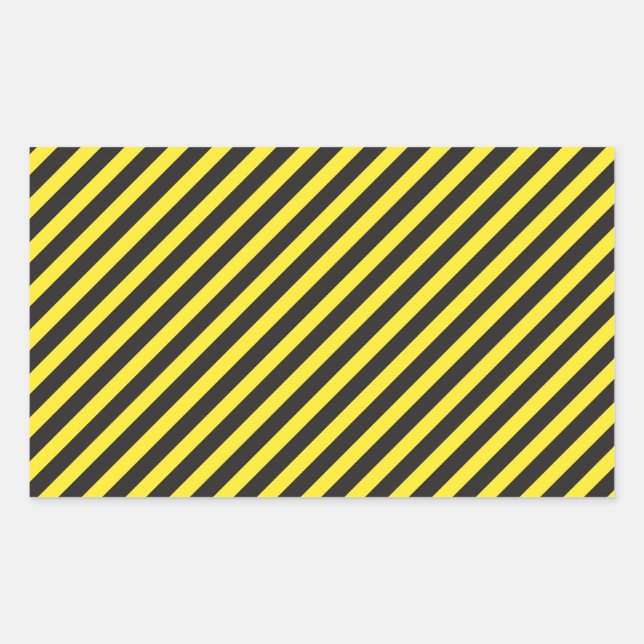 Striped Construction - Yellow & Black Diagonal Sticker (Front)