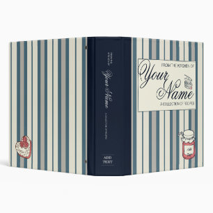 Striped cookbook blue binder