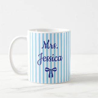 Striped Coquette Custom Teacher Appreciation Gifts Coffee Mug