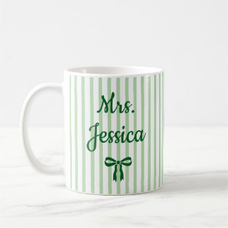 Striped Coquette Custom Teacher Appreciation Gifts Coffee Mug