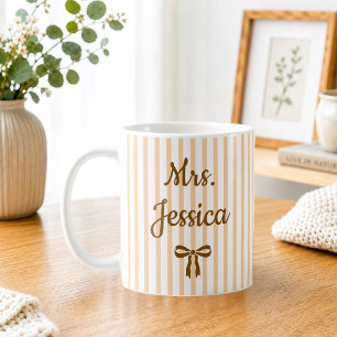 Striped Coquette Custom Teacher Appreciation Gifts Coffee Mug