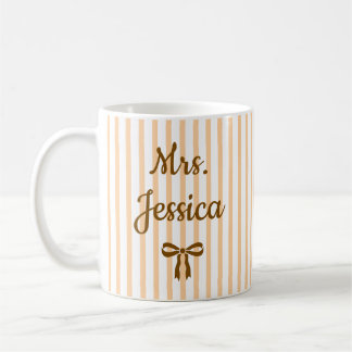 Striped Coquette Custom Teacher Appreciation Gifts Coffee Mug