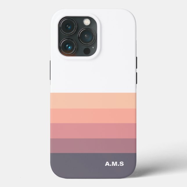 Striped Coral Gradient Pattern Case-Mate iPhone  Case-Mate iPhone Case (Back)