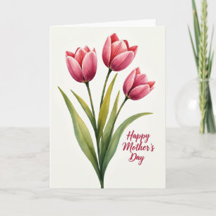 Striped Crimson Message Bloom Card