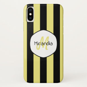 Striped Cucumber Beetle Pattern Name and Monogram Case-Mate iPhone Case