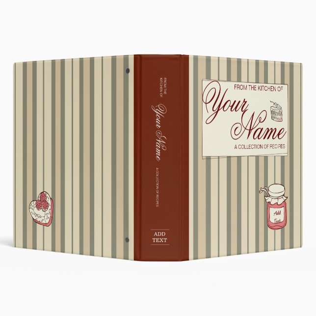 Striped Custom Cookbook Binder (Background)