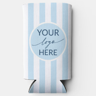Striped Custom Logo Frame Slim Seltzer Can Cooler