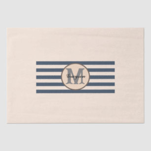 Striped custom monogram baby name  tissue paper