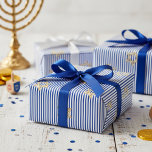 Striped Deep Blue Jewish Gold Star of David Wrapping Paper<br><div class="desc">This Striped Deep Blue Jewish Gold Star of David Wrapping Paper features elegant gold colored Stars of David set against deep blue and white stripes for a timeless festive look. Perfect for Hanukkah gifts, holiday celebrations, and Jewish festivities, this luxurious design adds timeless elegance and sophistication to every present.</div>