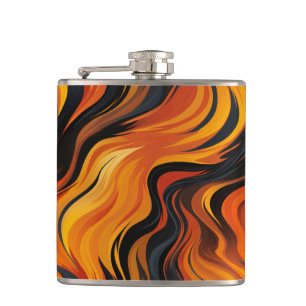 Striped Design Hip Flask