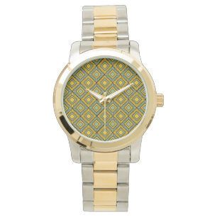 Striped Diamonds - Green  Watch
