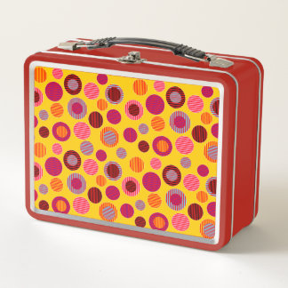 Striped Dots Metal Lunch Box