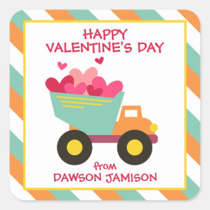 Striped Dump Truck Personalized Stickers