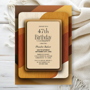 Striped Earthy Toned Any Age Birthday Party Invitation