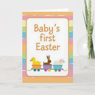 Striped Easter Train Card