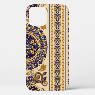 Striped Egyptian Floral Wallpaper iPhone 12 Case