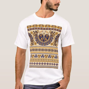 Striped Egyptian Floral Wallpaper T-Shirt