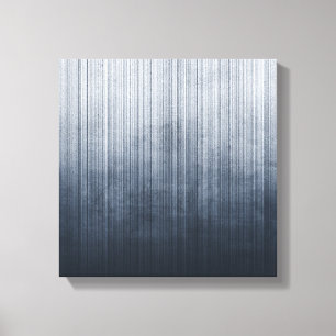 Striped elegant Blue Grey White rustic abstract Canvas Print