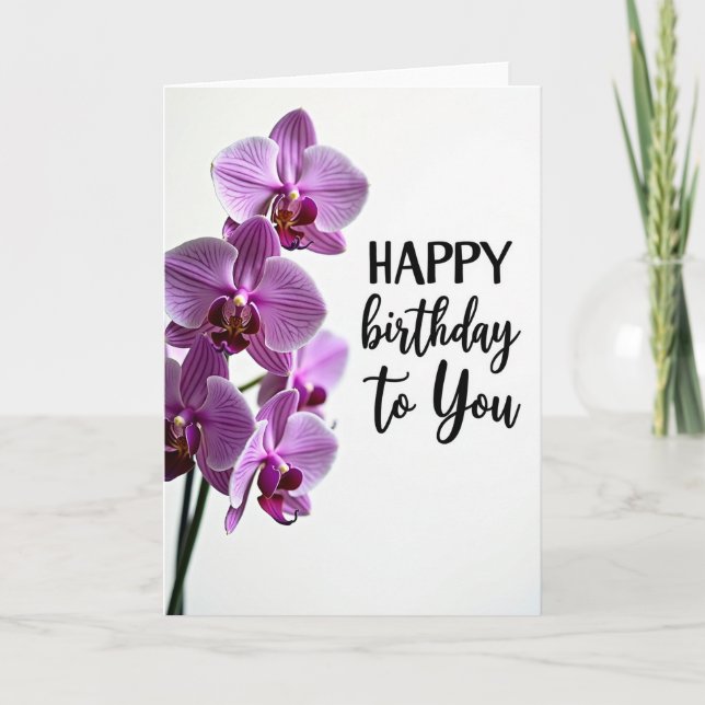 Striped Elegant Floral Card (Front)