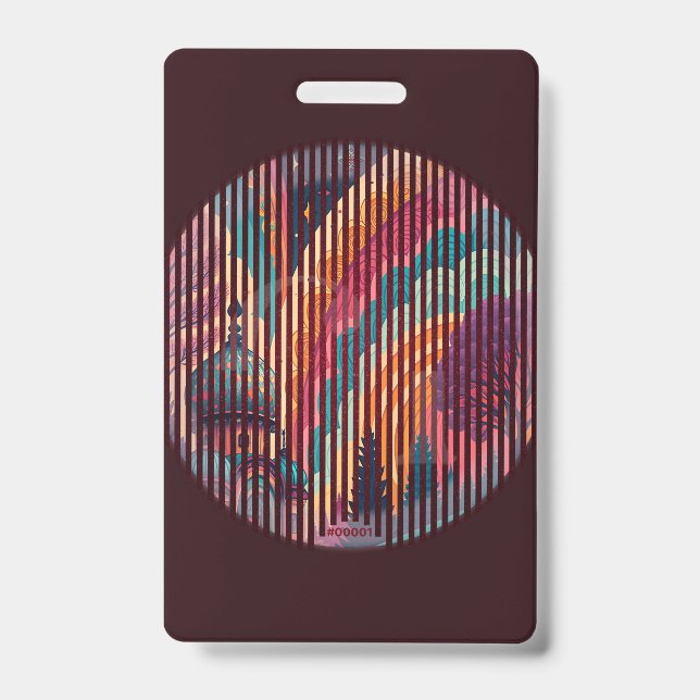 Striped Fantasy Badge #00001 – Customizable (Front)