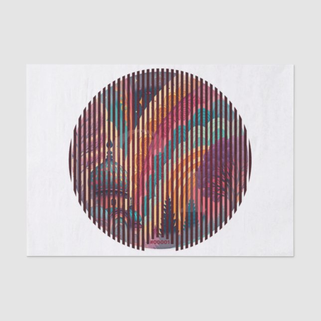Striped Fantasy Dome Tissue Paper – Customizable (Front)
