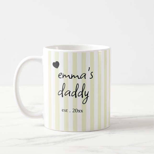 Striped Father's Day Coffee Mug | Dad Est (Left)