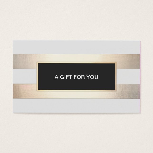 Striped FAUX Gold and Black Plaque Gift Card (Front)