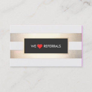 Striped FAUX Gold and Black Red Heart Referral