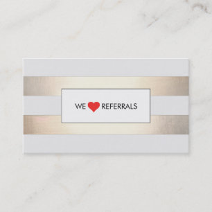 Striped FAUX Gold and Black Red Heart Referral