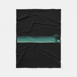 Striped Female Surfer Catching Rrel  Fleece Blanket