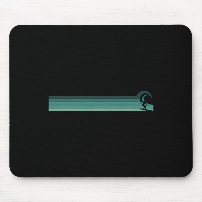 Striped Female Surfer Catching Rrel  Mouse Pad (Front)