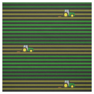 Striped Field & Tractor Fabric
