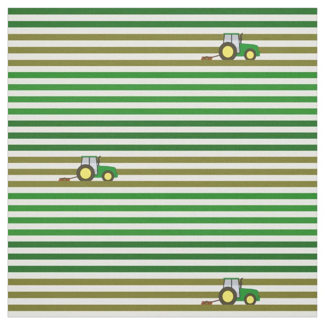 Striped Field & Tractor Fabric (Swatch)