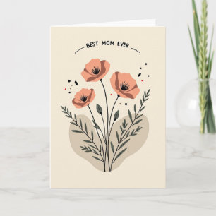 Striped Floral Best Mom Card
