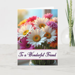 Striped Floral Friend Forever Card